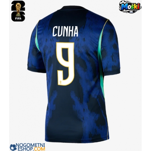 Moški Nogometni dresi Brazilija Matheus Cunha #9 Gostujoči SP 2026 Kratek Rokav